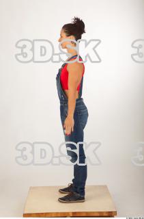 Whole body blue jeans red singlet of Rebecca 0003